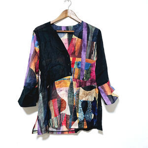 New price! Shana Patchwork Women's Blouse; lightweight, perfect for travel
